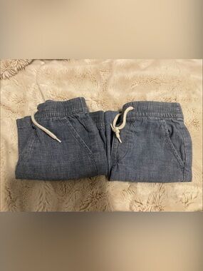 GAP Toddler Chambray Blue Shorts with Drawstring